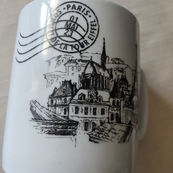Morris Design Paris Eiffel Tower White Ceramic Mug Large | Design in Canada - Picture 3 of 7
